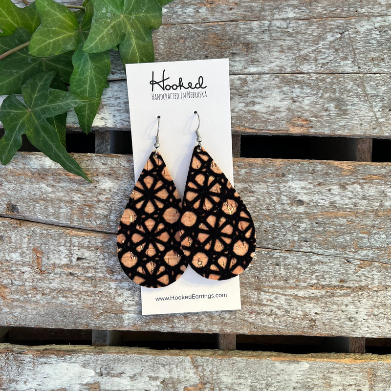 Black Velvet Cork Teardrops - Large