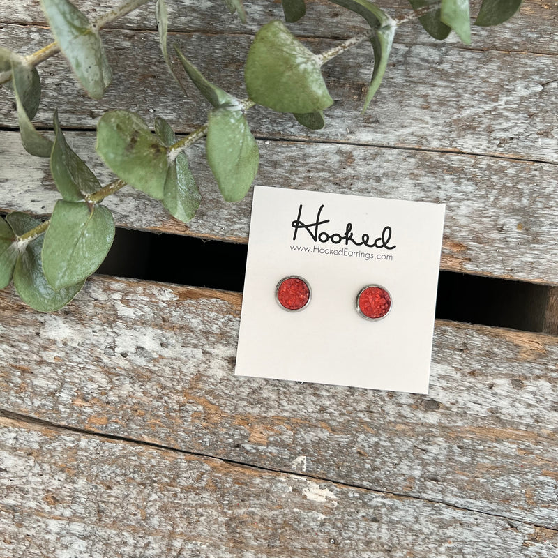 Druzy-Style Round Studs - 8mm