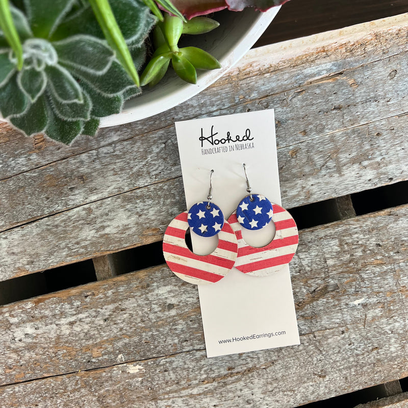 Stars and Stripes Layered Circle Cutouts