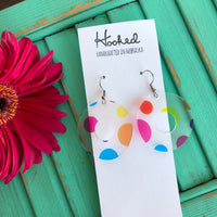 Clearly Rainbow Dot Pool Float Earrings