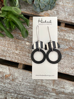 Wooden Hoop Suspended Stacks - Medium - Black and White