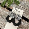Opulent Beaded Hoops - Silver & Jet Black