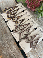 Wooden Earrings - XL Stacked Chevron