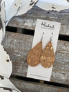 Gold Strand Cork Leather Teardrops - Medium