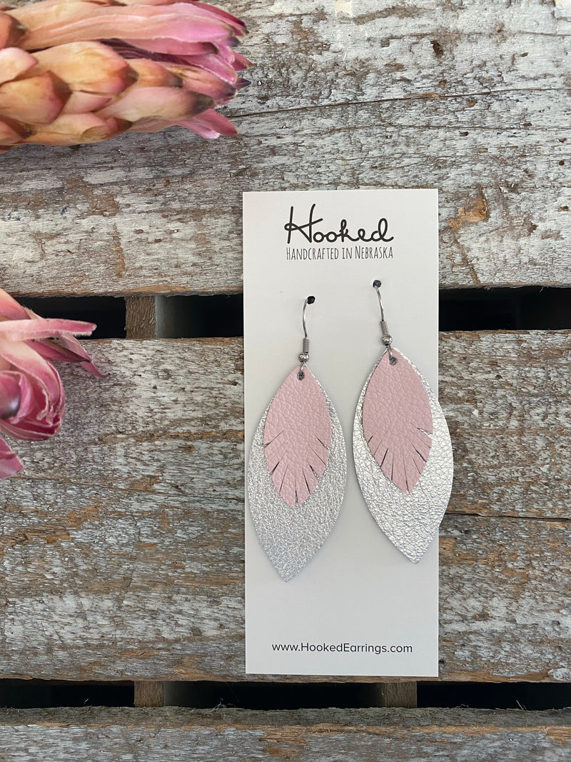 Petal Pink Fringe and Silver Layered Petals