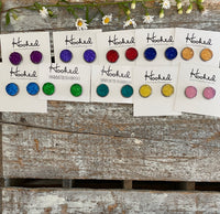 Druzy-Style Round Studs - Colors - 12mm