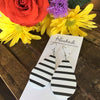 Bold B&W Striped Teardrops - Medium