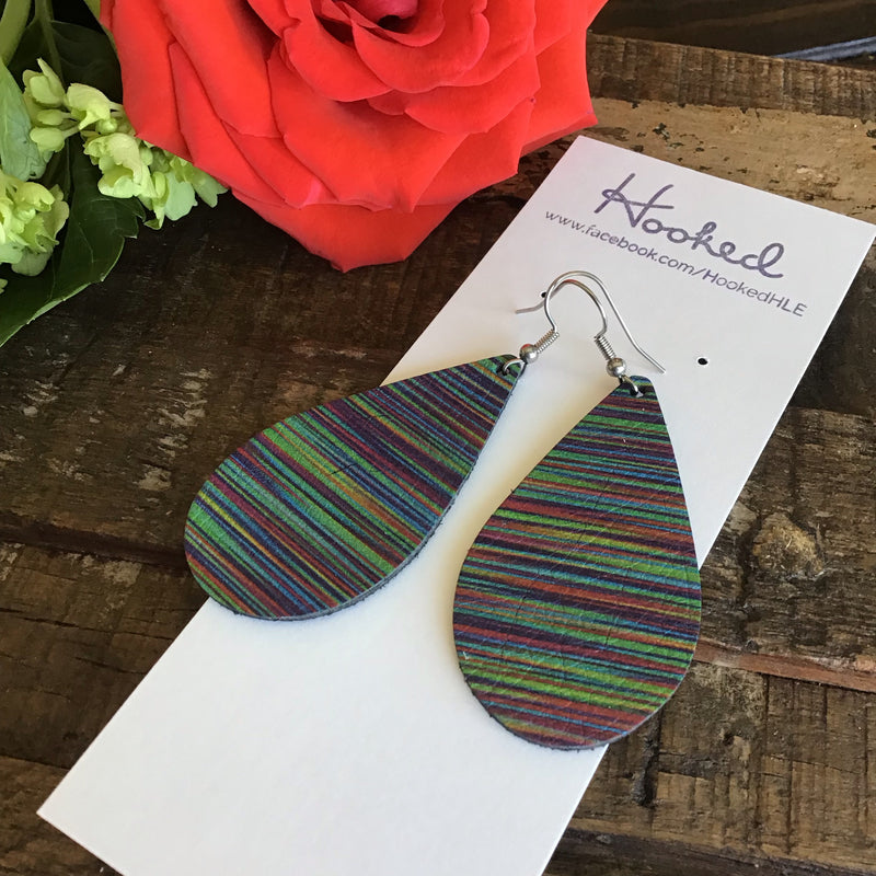 Rainbow Jewels Striped Teardrops - Medium