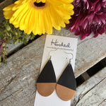 Rose Gold Dipped Black Teardrops - Medium