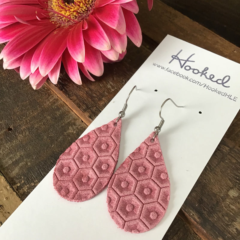 Hexagon Teardrops in Flamingo - Small