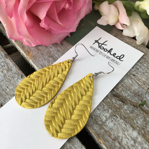 Lemon Braided Teardrops - Medium