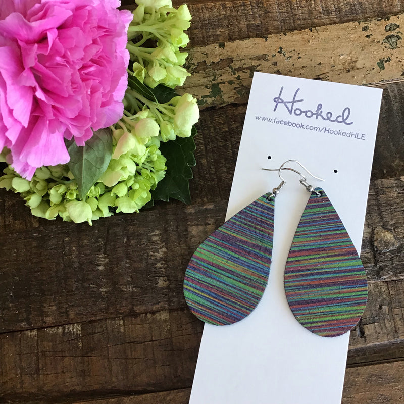 Rainbow Jewels Striped Teardrops - Medium